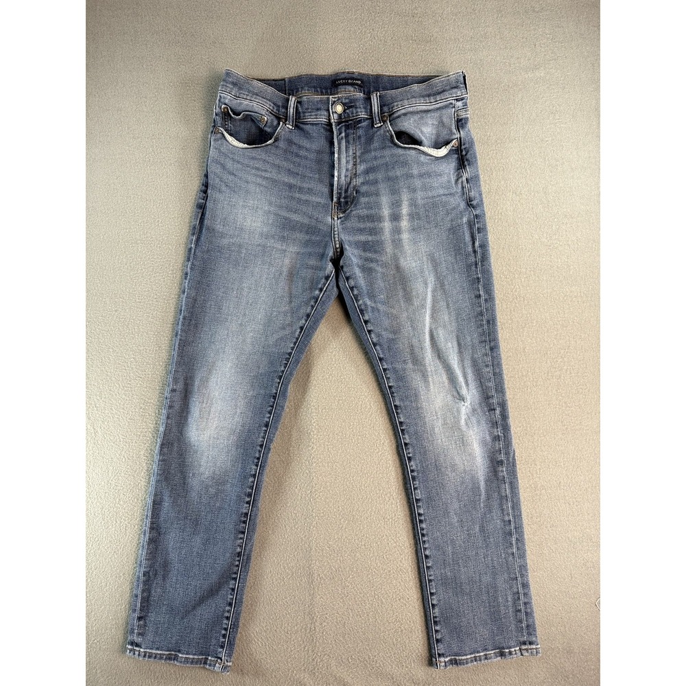 Lucky Brand Jeans Mens 34x30 Med Wash Blue Regular Straight Denim Casual 7M12943